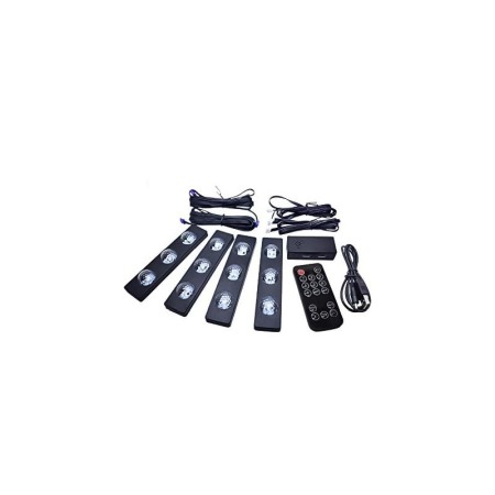 Pentru masina - Set de lumini de atmosfera pentru masina TuningLights, LED, 7 culori, control prin telecomanda, 133 × 30 × 19 mm, Doty®️