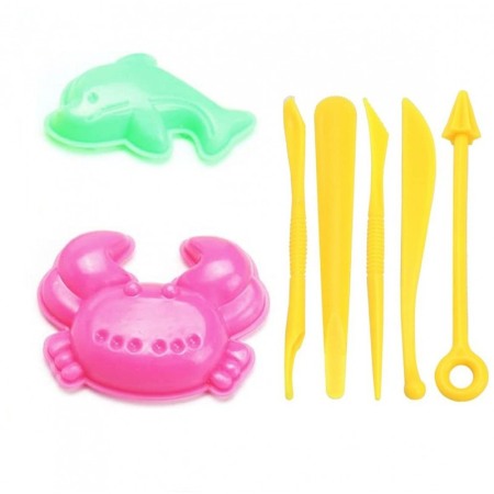 Set de nisip colorat DIY Artizanat ,3 culori nisip, 2 forme , 5 ustensile modelat ,Doty [1]