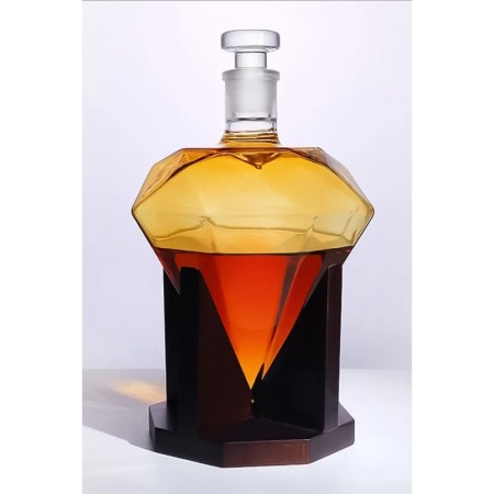 Set decantor Cullinan Diamond, forma diamant, suport din lemn,materiale de calitate,850 ml [1]