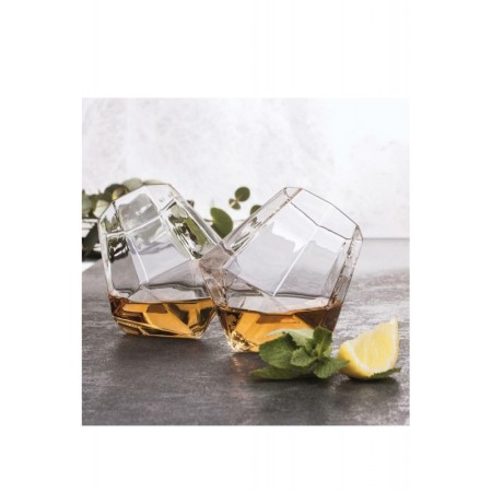 Set decantor deluxe DIamond cu stativ de lemn , 2 pahare, cleste si 9 whisky stone [4]