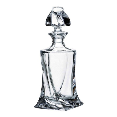 Set decantor Gallant Twisted Wood, accesorii incluse, 9 cuburi din granit, cutie lemn, 850 ml, transparent [2]