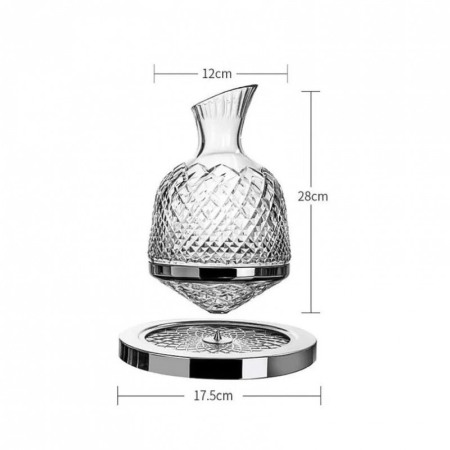 Set decantor Gravity Drinks, design modern, 2 pahare incluse, din cristal, suport metalic, 1500 ml, transparent [7]