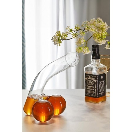 Set Decantor Party DrunkenBalls cu 2 pahare, design creativ, din sticla, 500 ml, 23 cm, transparent, Doty® [6]