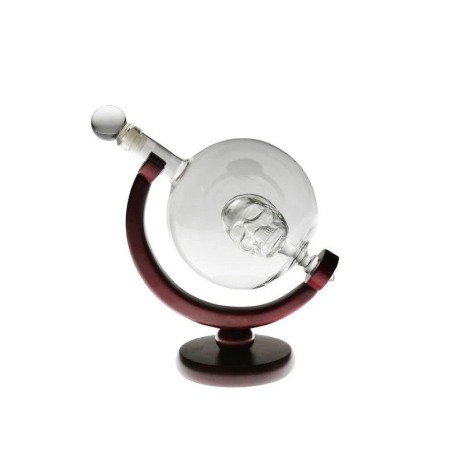 Set decantor Skull Power, design cu craniu, suport din lemn,materiale de calitate,850 ml [4]