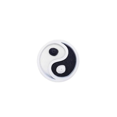 Set decorativ Yin Yang, lumanare si accesorii incluse, din rasina, efect de relaxare, alb, 15 cm, Doty® [4]