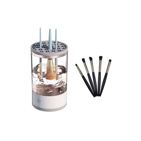 Sanatate si Frumusete - Set Dispozitiv electric pentru curatarea si uscarea pensulelor de machiaj Clean&Beauty Doty® si set pensule, cu ultrasunete