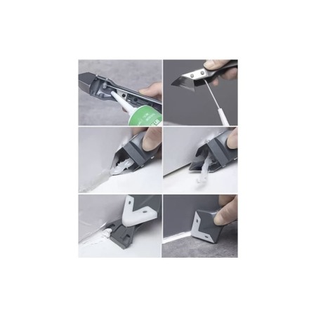 Set dispozitiv pentru modelare si curatare silicon Soft Trowel 3 in 1 , accesorii incluse, gri, Doty®️ [1]