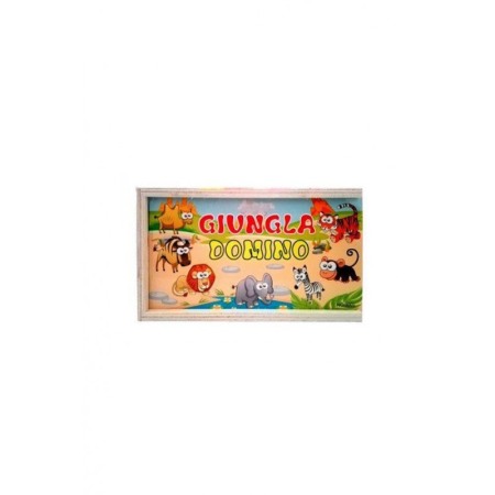 Jucarii & jocuri educative - Set domino din lemn, ilustratii animale,joc interactiv,cifre in limba engleza,Doty