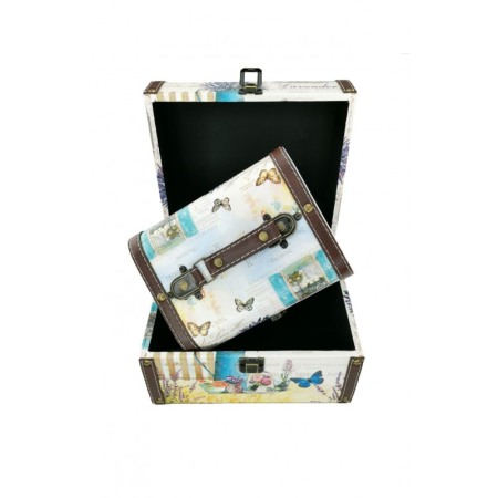 Set doua cutii din lemn, multicolor, ideal pentru decor, a fi oferite cadou sau pentru depozitare [1]