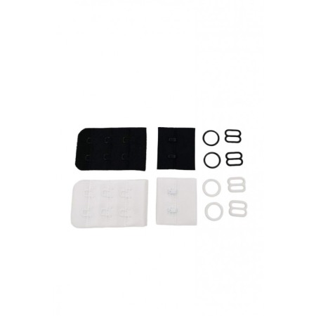 Acasa - Set extensii prelungire sutien Ad ON, 4 pozitii suplimentare, accesorii incluse, 5 x 3 cm, alb/negru