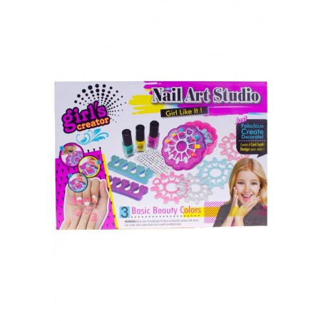 Set GlamNail Salon pentru copii, 10 seturi tipsuri, 3 oje,accesorii ,Doty [3]