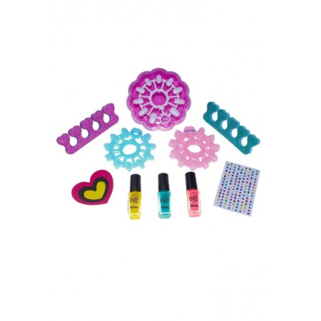 Pentru bebe si copii - Set GlamNail Salon pentru copii, 10 seturi tipsuri, 3 oje,accesorii ,Doty