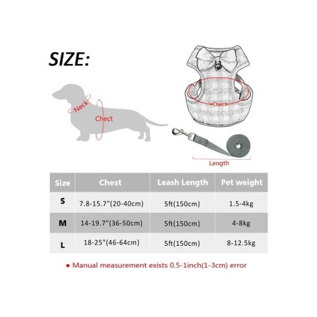 Set  ham cu lesa pentru caini sau pisici, tip Vesta cu papion rosu cu negru, masura L, Doty [2]
