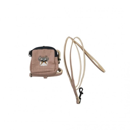 Zgărzi si hamuri pisici - Set ham cu lesa si mini rucsac AnimalPurse pentru animale de companie de talie mica, 120 cm, ajustabil, crem
