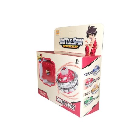 Set Joc titirez AnimalSpin Doty®, interactiv, model rinocer, distractiv, manual, 3+, plastic/metal, rosu [2]