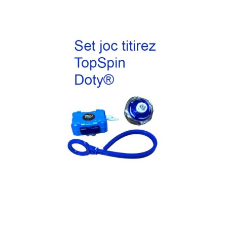 Set Joc titirez AnimalSpin Doty®, interactiv, model tigru, distractiv, manual, 3+, plastic/metal, albastru [1]