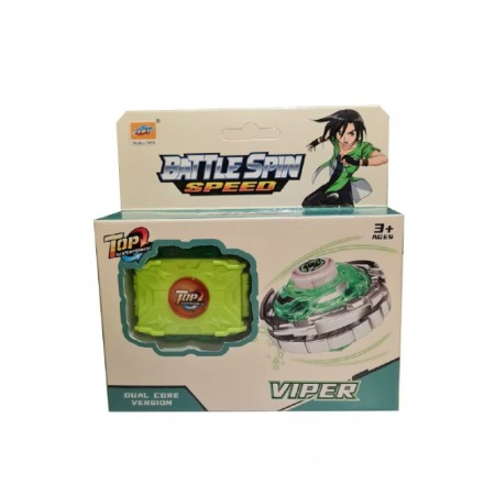 Jucarii & jocuri - Set Joc titirez AnimalSpin Doty®, interactiv, model vipera, distractiv, manual, 3+, plastic/metal, verde