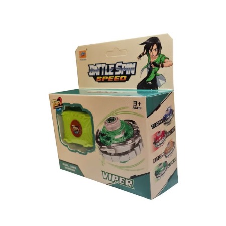 Set Joc titirez AnimalSpin Doty®, interactiv, model vipera, distractiv, manual, 3+, plastic/metal, verde [2]