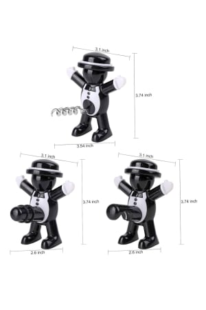 Acasa - Set Joyful Men Doty®, tirbuson, dop, desfacator, material rezistent, design modern, negru