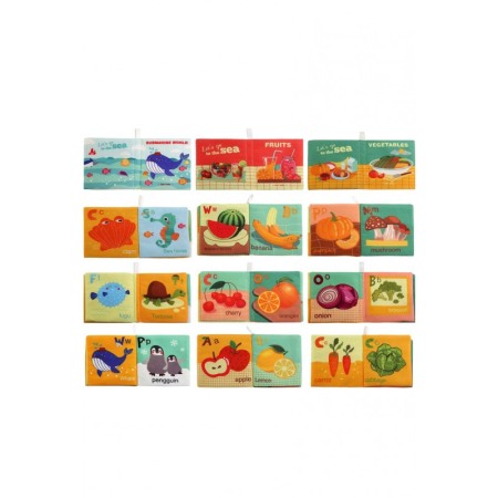 Set Jucarie textila educativa My First Book, senzoriala, 6 bucati, tip carte, 11x10.5 cm, multicolor, Doty®️ [7]