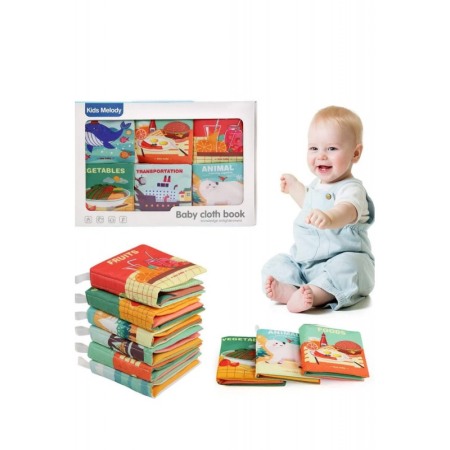 Set Jucarie textila educativa My First Book, senzoriala, 6 bucati, tip carte, 11x10.5 cm, multicolor, Doty®️ [3]