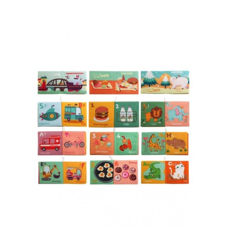 Set Jucarie textila educativa My First Book, senzoriala, 6 bucati, tip carte, 11x10.5 cm, multicolor, Doty®️ [6]
