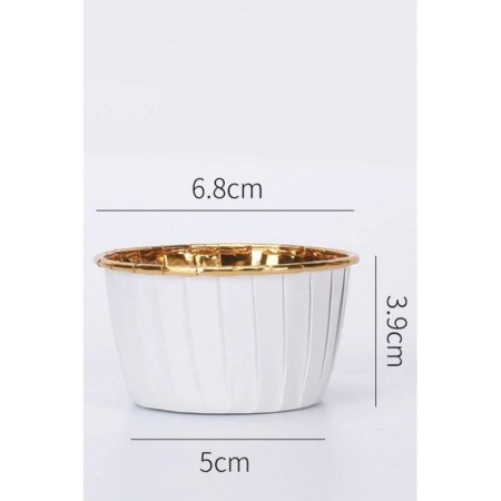 Set Luxury 50 Forme Briose si Cupcake, ovale, Design Elegant, Auriu cu alb, Rezistente la Coacere si Ulei, Doty® [2]
