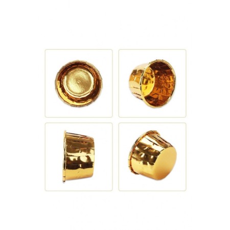 Set Luxury 50 Forme Briose si Cupcake, ovale, Design Elegant cu auriu, Rezistente la Coacere si Ulei, Doty® [1]