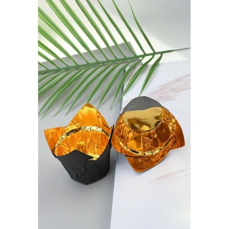 Set Luxury 50 Forme Briose si Cupcake TullipCake, ovale, Design Elegant, maro cu auriu, Termorezistente, Doty® [1]