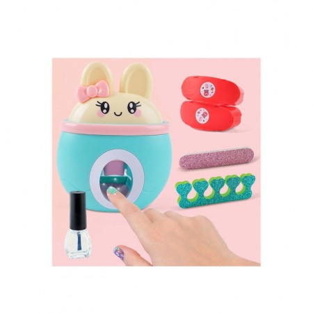 Set manichiura si make up Bunny Beauty Salon pentru copii, oje incluse, stampile, 17 accesorii, multicolor, Doty®️ [3]