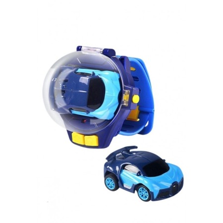Jucarii de exterior - Set Masinuta de jucarie Mini Ride WatchMe, cu telecomanda ceas, 2.4 GHz, scara 1:64, albastru
