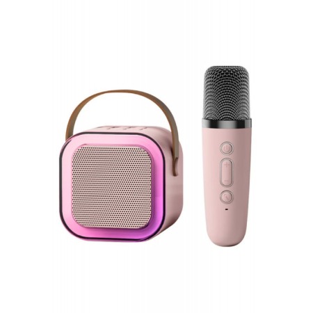 Set Mini Statie pentru karaoke VividMusic Doty®, Copii / Adulti, 2 in 1, boxa si microfon wireless, LED [8]