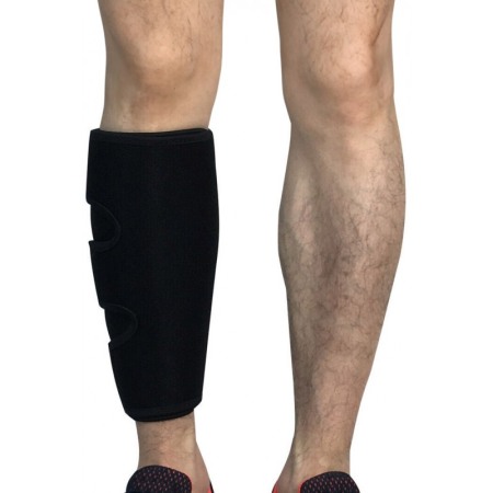 Articole Sanatate & Wellness - Set orteze pentru gambe, din neopren perforat, prindere cu scai, ajustabile, negre, Doty®️