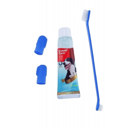Animale De Companie - Set pasta de dinti , periuta si 2 degetare pentru igiena orala a cainelui, Doty