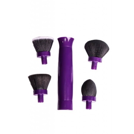 Set pensula machiaj 360 Make-up Spin, cu baterie, rotire 360 de grade, 4 capete interschimbabile,portabila si practica, acoperir [3]