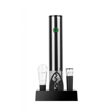 Set pentru vin AutomaticWine, tirbuson electric,accesorii incluse, aluminiu, argintiu [5]