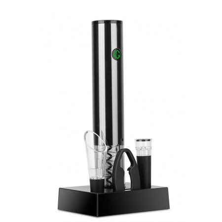 Cadouri unice - Set pentru vin AutomaticWine, tirbuson electric,accesorii incluse, aluminiu, argintiu