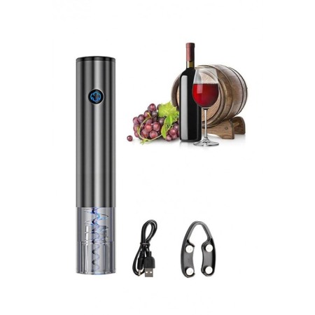 Set pentru vin AutomaticWine, tirbuson electric,accesorii incluse, aluminiu, argintiu [4]