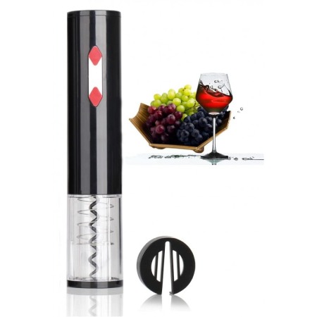 Set pentru vin DiamondPoker Wine, tirbuson electric, accesorii incluse, negru [1]