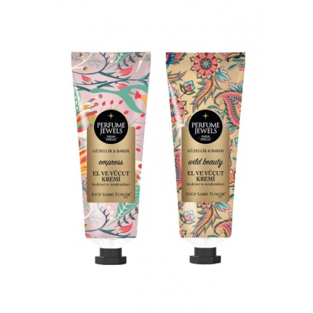Cadouri unice - Set Perfume Jewels Eyup Sabri Tuncer, Pachet 2 creme de corp/maini, aroma Empress si Wild Beauty, 50 ml