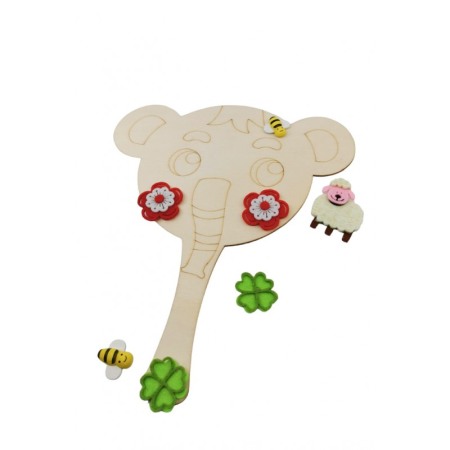 Set pictura Creative DIY, model elefant, accesorii si acuarele incluse, distractiv si educativ, din lemn, Doty®️ [2]