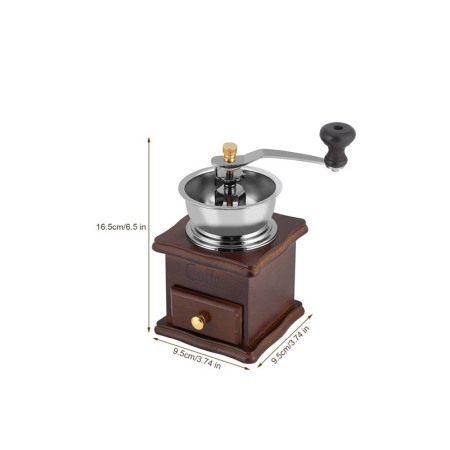 Set Rasnita manuala de cafea VintageCof Doty®, butoi din lemn, sistem macinare ceramic, design vintage, 16.5x9.5 cm [6]