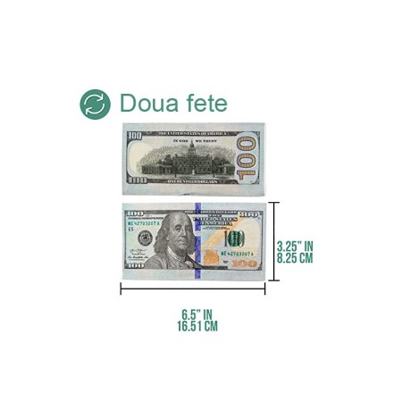 Set servetele de petrecere Dola$ Doty®, inscriptionate cu dolari,  10 bucati, 2 fete, verde [6]