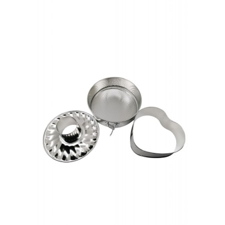 Set Tava de copt Silver Platter Heart, pentru torturi si prajituri, cu fundul detasabil, argintiu, 25x8 cm [3]