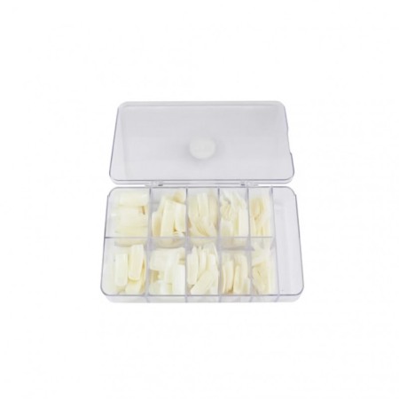 Aparate & Accesorii ingrijire personala - Set tipsuri Square Nails, 500 bucati, flexibile, 10 dimensiuni, culoare naturala, forma patrata cu margini ovale, Doty®️