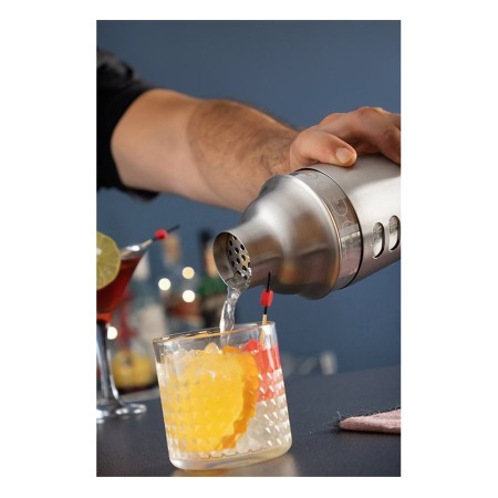 Shaker dublu rotativ DIY Cocktails Doty®, cu 8 retete incluse, inox, 500 ml, argintiu [2]