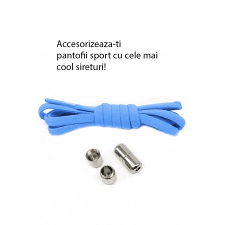 Acasa - Sireturi CoolMag pentru pantofi sport, elastice, cu capsula magnetica, 0.6x120 cm, albastru deschis, Doty®️
