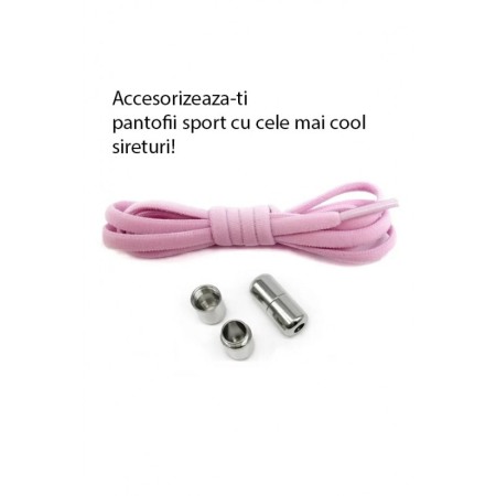 Sireturi CoolMag pentru pantofi sport, elastice, cu capsula magnetica, 0.6x120 cm, roz deschis, Doty®️ [2]