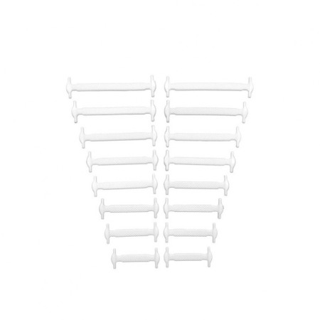 Acasa - Sireturi FreeLaces Doty® pentru incaltaminte, 12 bucati, din silicon, nu necesita legare/dezlegare, 1 cm, alb