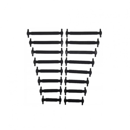 Acasa - Sireturi FreeLaces Doty® pentru incaltaminte, 12 bucati, din silicon, nu necesita legare/dezlegare, 1 cm, negru